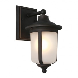 Cougar-Devon 1lt 60W E.S. Exterior Wall Light - Black / Bronze 